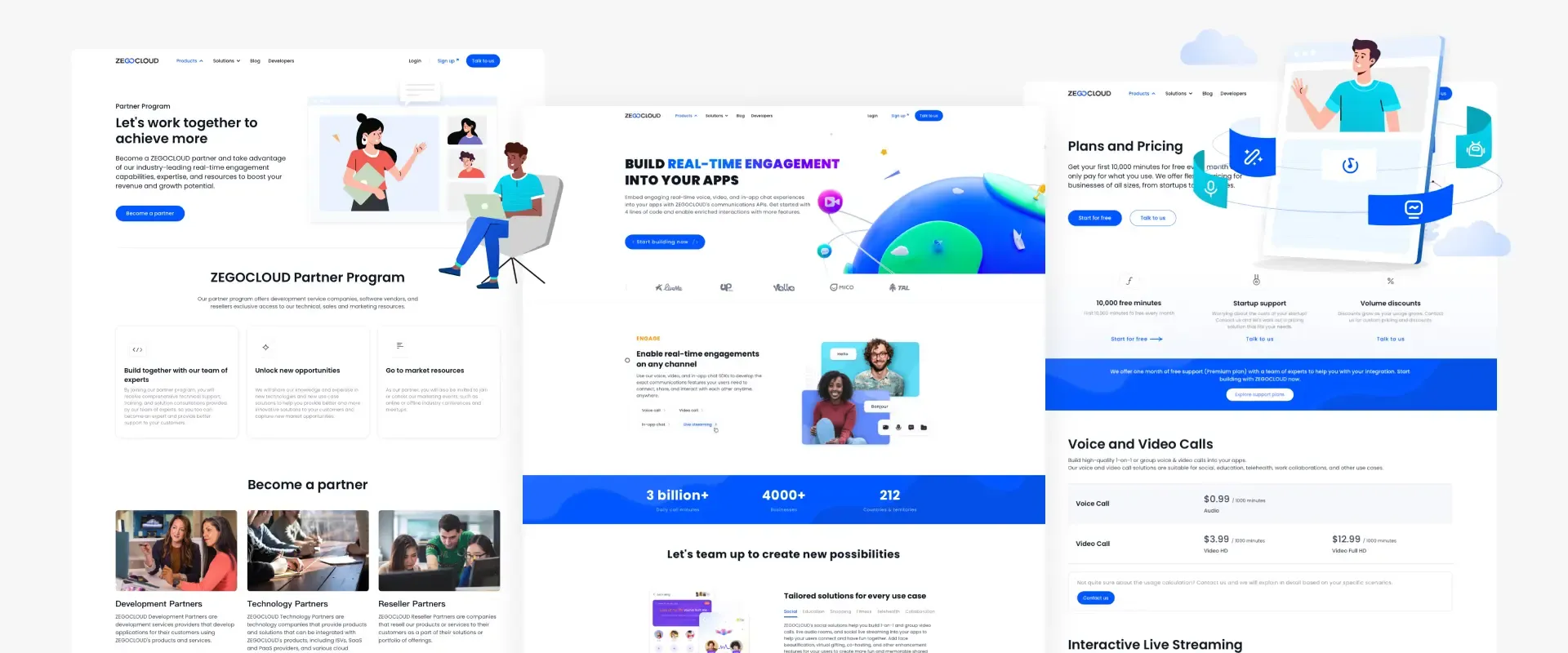 ZEGOCloud 海外官网核心页面展示
